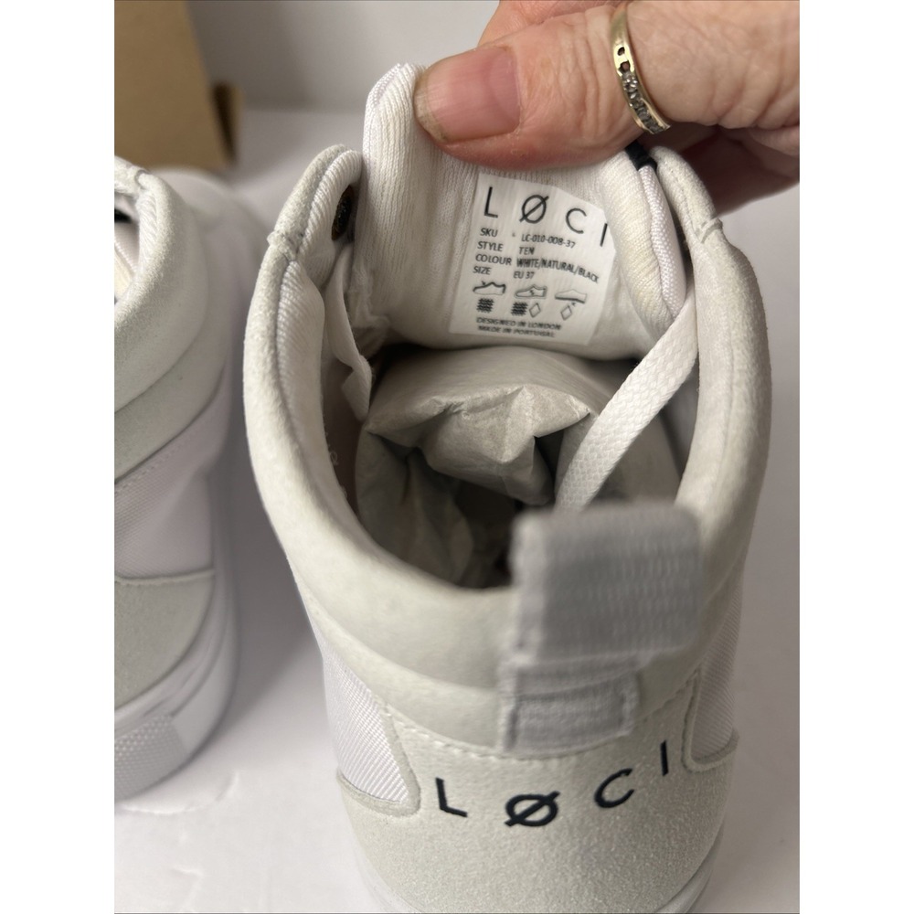 Loci Women's White Ten Logo High-Top Lace-Up Sneaker Shoes EU Size 37 US Sz 6.5 - Picture 7 of 10